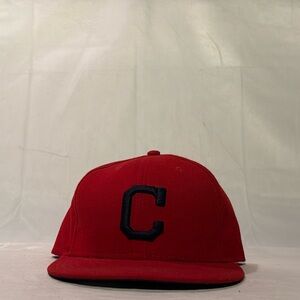 MLB Cleveland Indians New Era Fitted Cap – Red – Size 7 1/2 – Great Condition